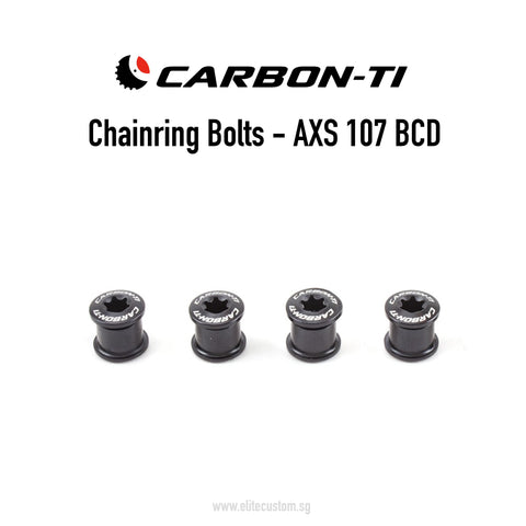 Carbon-Ti Chainring Bolts (X-Fix BCD 107 2X) For SRAM AXS 2x Cranks