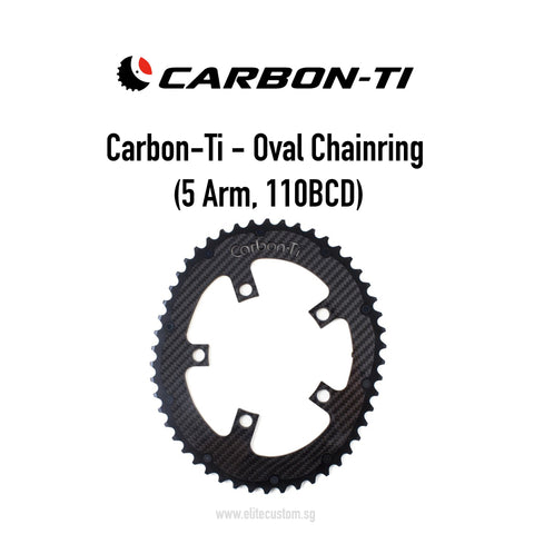 Dark Deal: Carbon-Ti Outer OVAL Chainring (5 Arm, 110BCD) - SINGLE Ring Only