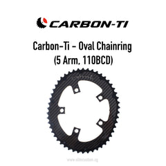 Dark Deal: Carbon-Ti Outer OVAL Chainring (5 Arm, 110BCD) - SINGLE Ring Only