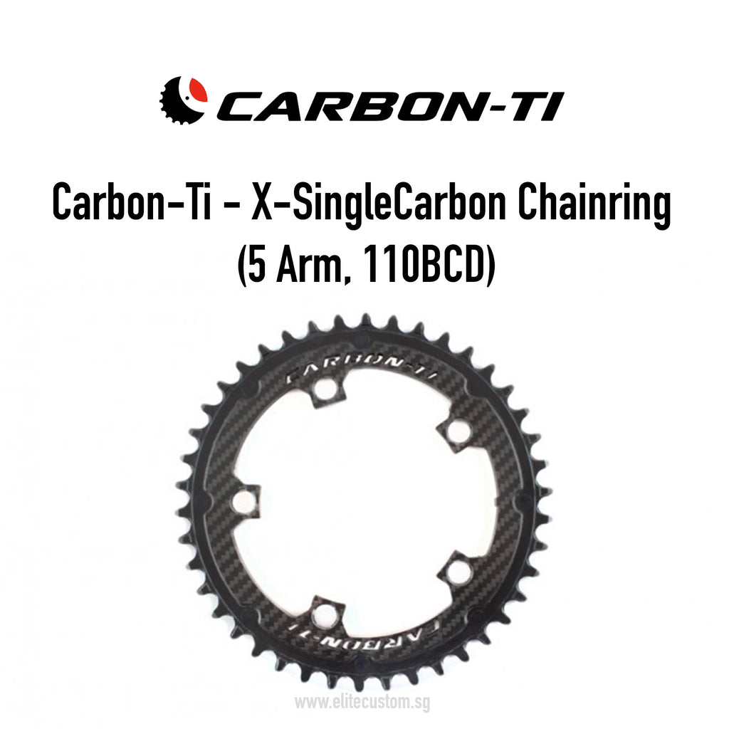Carbon-Ti X-SingleCarbon Chainring (5 Arm, 110BCD)