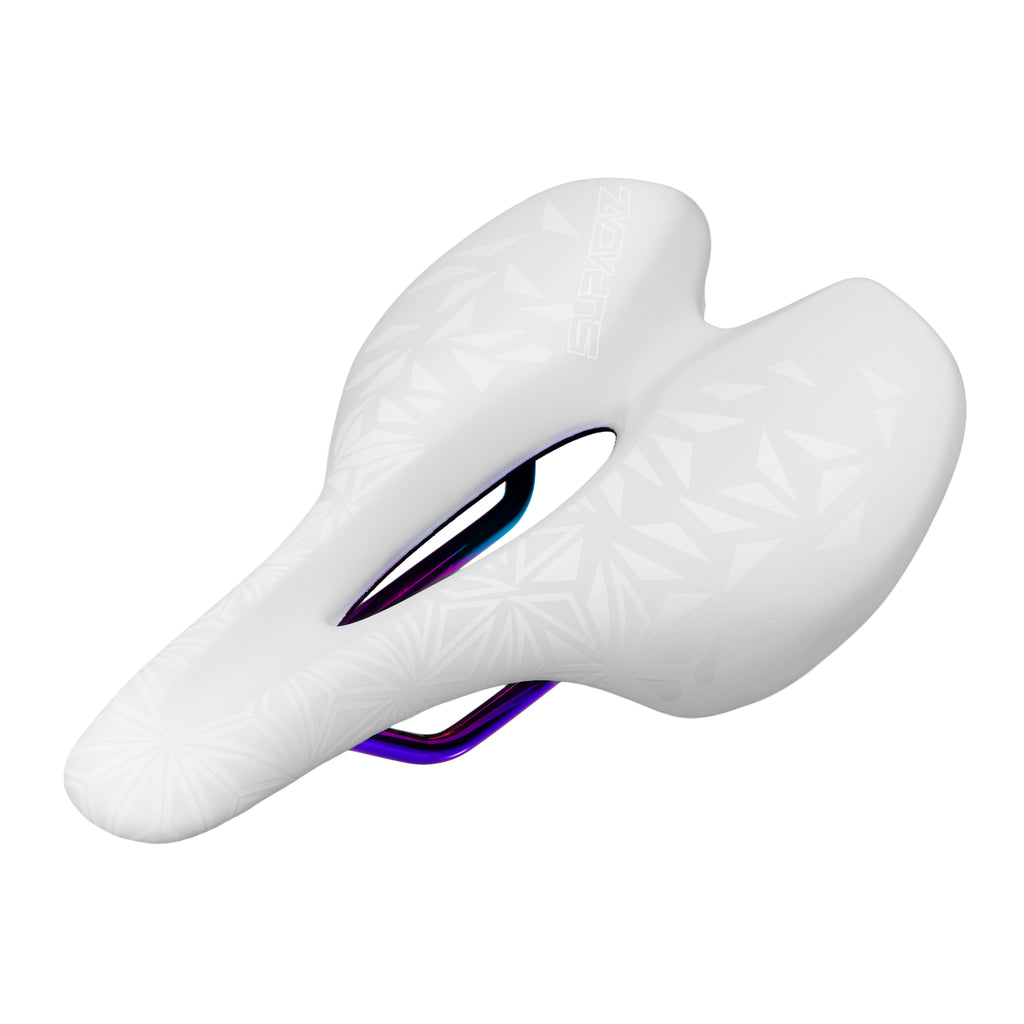 Supacaz - Ignite Saddle - Carbon Injected Base - Ti Rails - Ghost White