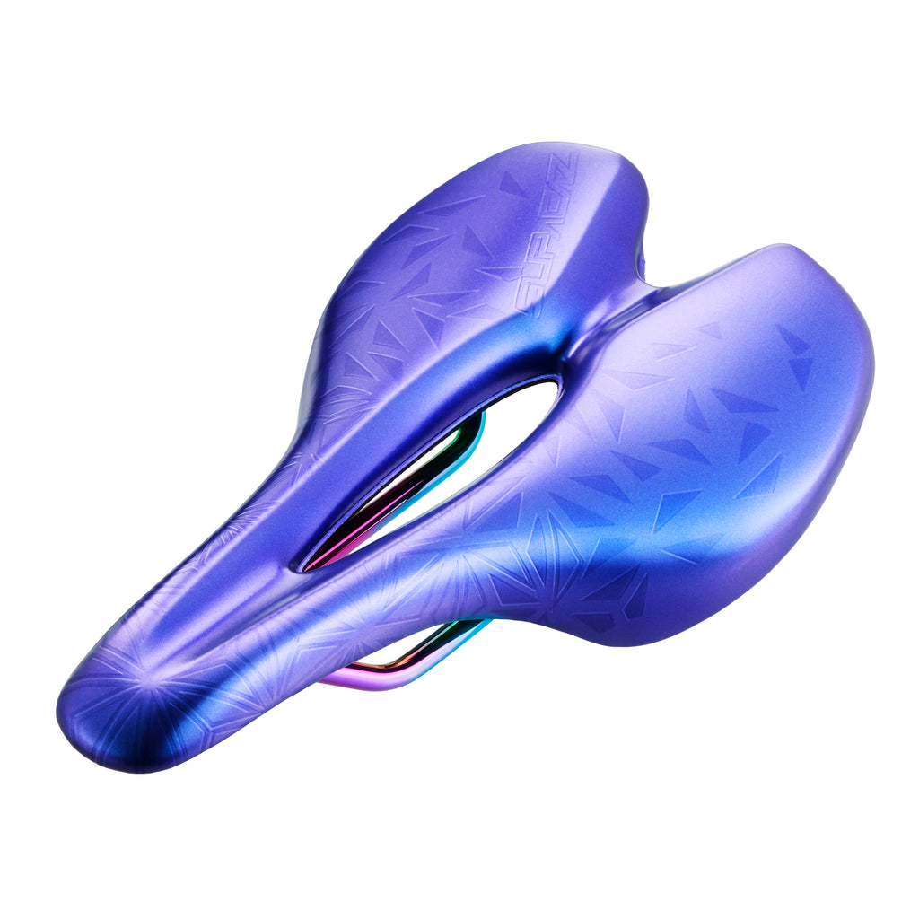 Supacaz - Ignite Saddle - Carbon Injected Base - Ti Rails - Oil Slick Purple