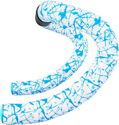 Supacaz - Super Sticky Kush – Splat – Limited – White w/ Neon Blue (BT-205)