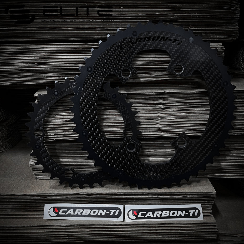 Dark Deal: Carbon-Ti Chainring DA9100 (4 Arm, 110BCD)