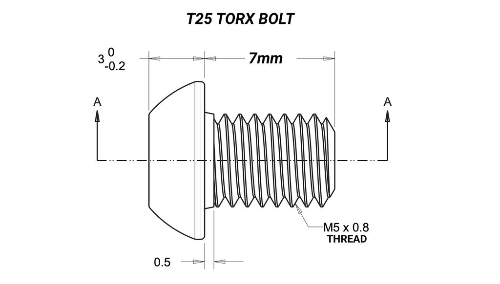 Praxis T25 Torx Bolts